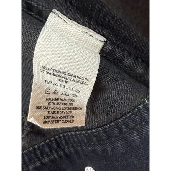 Free People Women's Black Distressed Jean Jacket Sweatshirt Sleeves No Hood Sz M - Picture 5 of 12